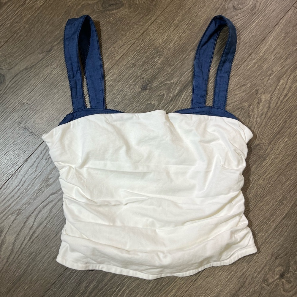 *NWOT* Free People 2 Tone Tank in White Combo - Picture 4 of 5
